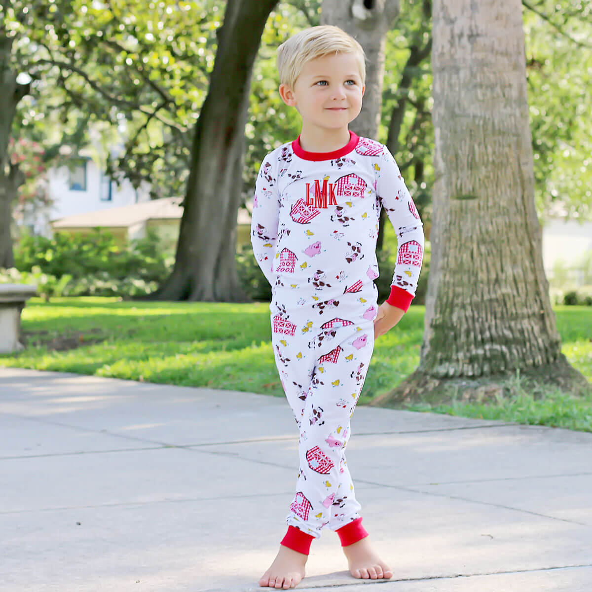 Barn Print Knit Pajamas