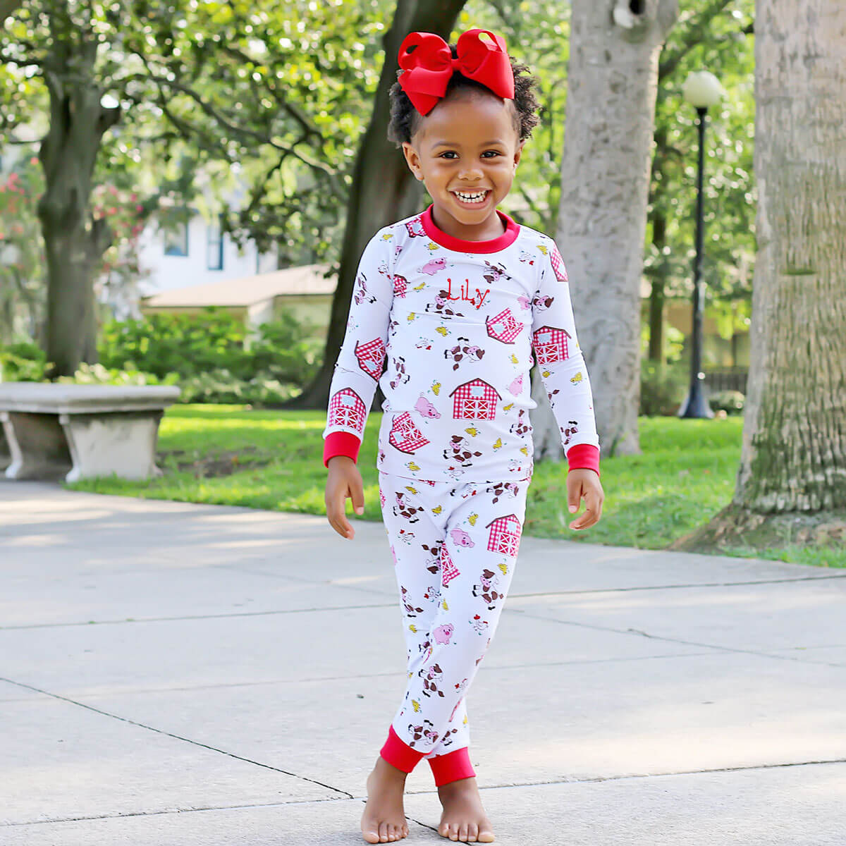 Barn Print Knit Pajamas