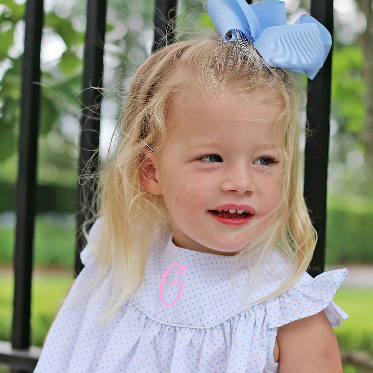 Light Blue Polka Dot Lucy Bubble