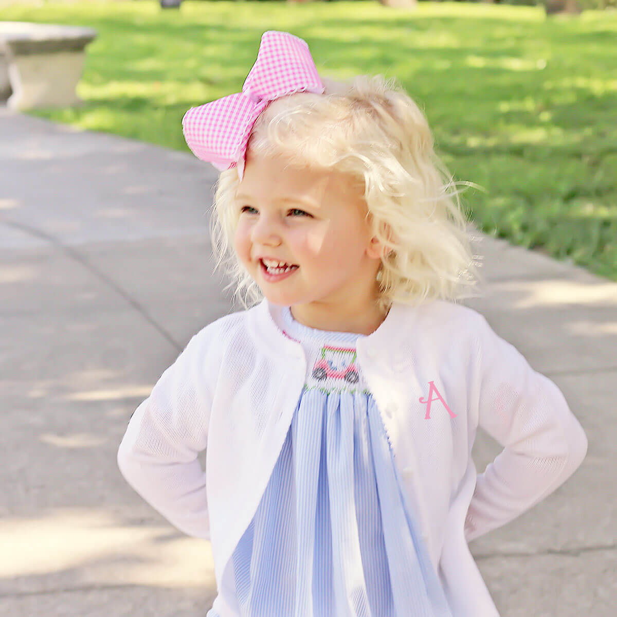 Golf Lessons Smocked Blue Bubble