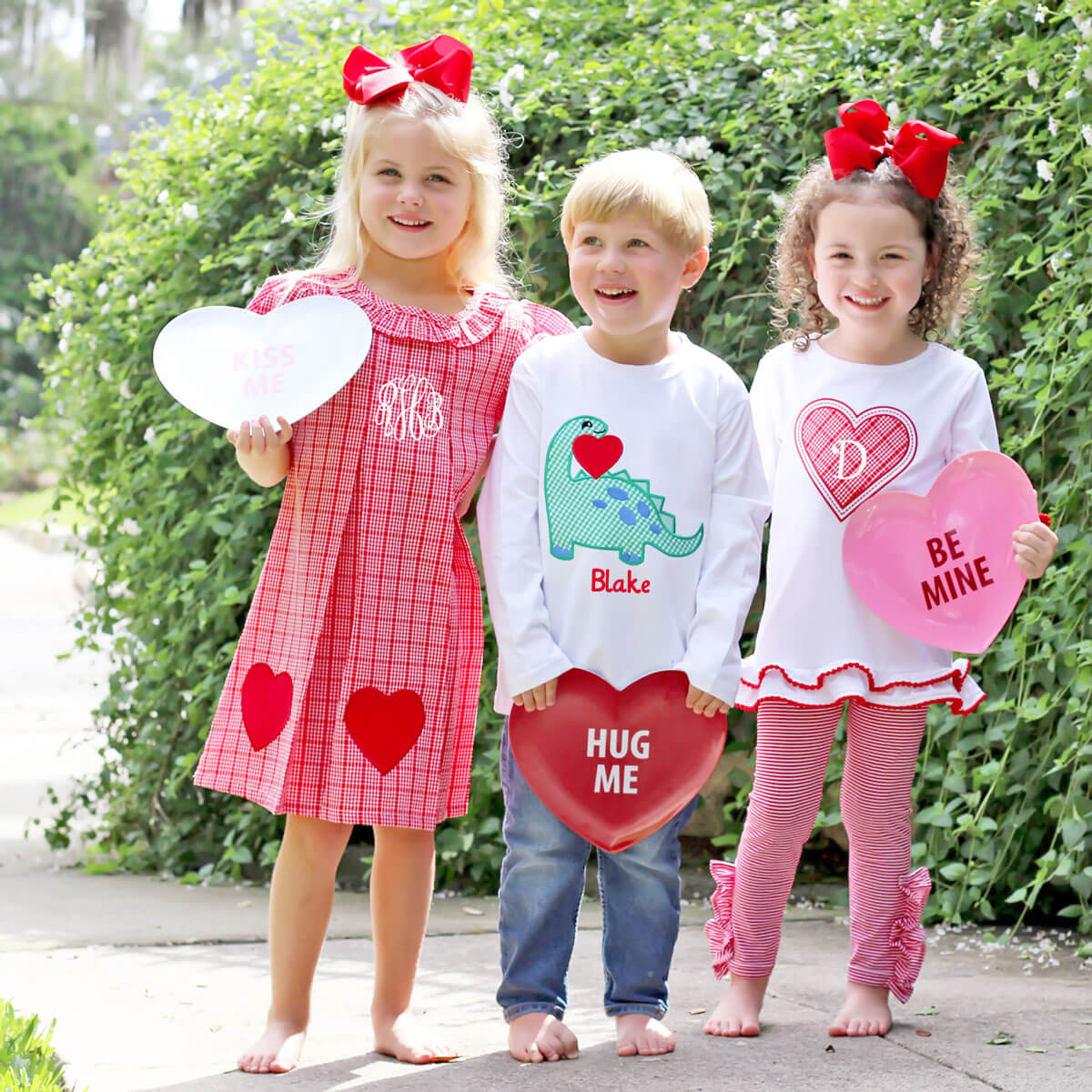 Valentine Dinosaur Long Sleeve White Shirt