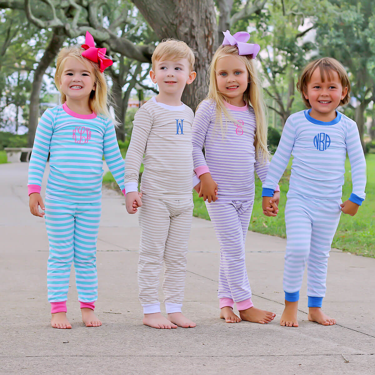 Tan and White Stripe Pajamas
