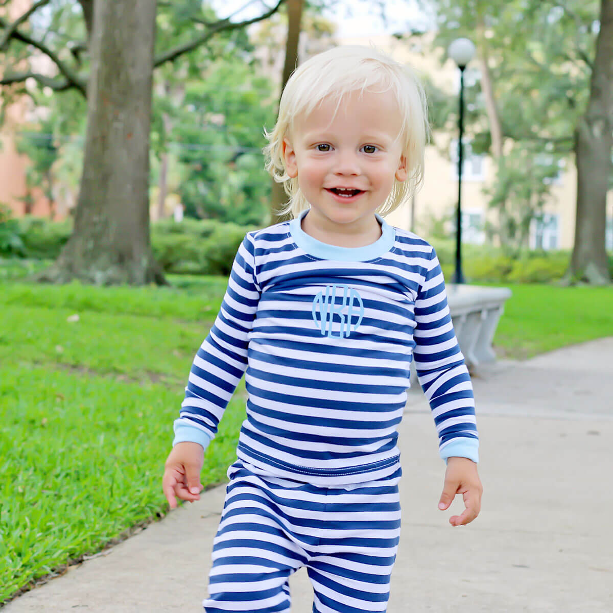Navy and White Stripe Pajamas
