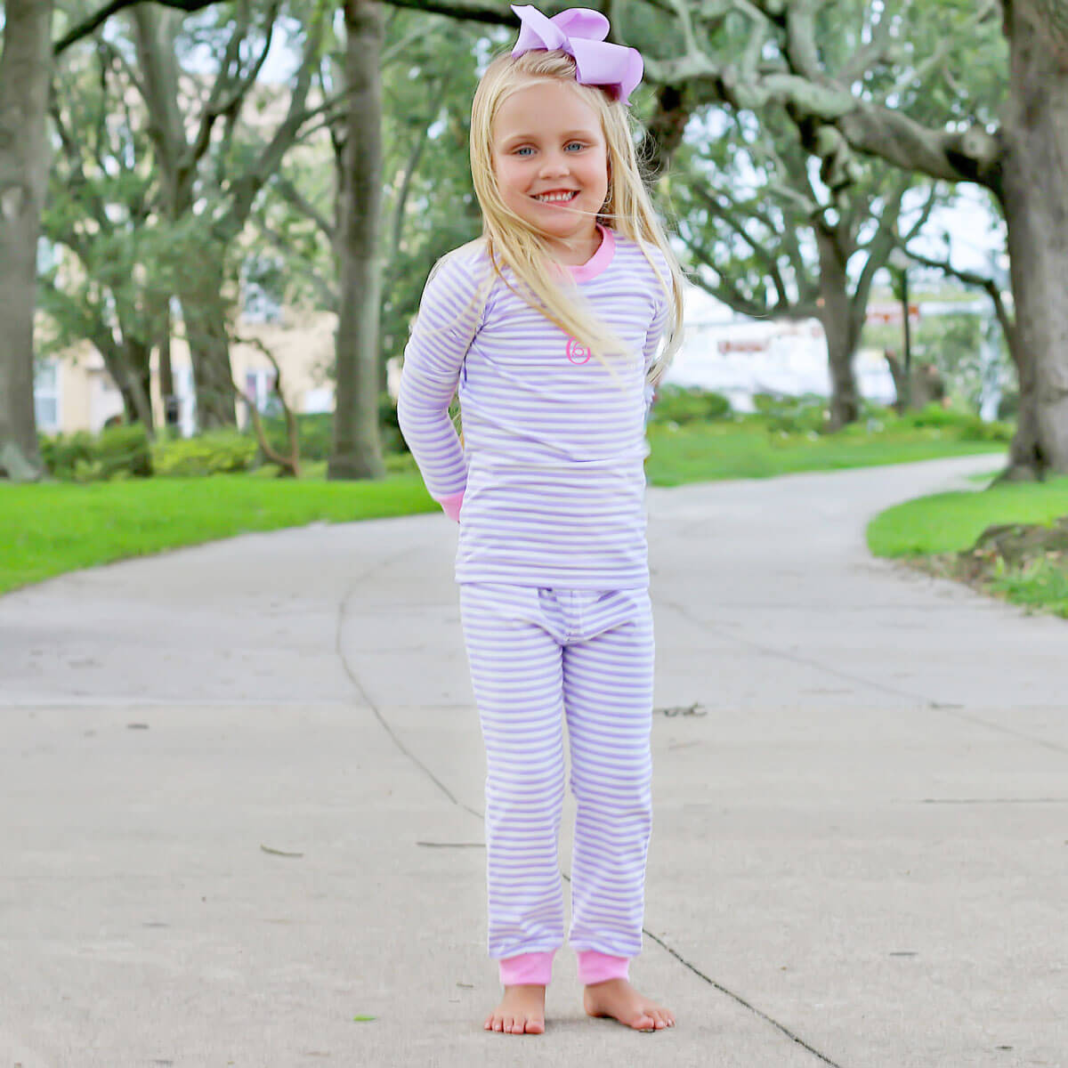 Purple and White Stripe  Pajamas