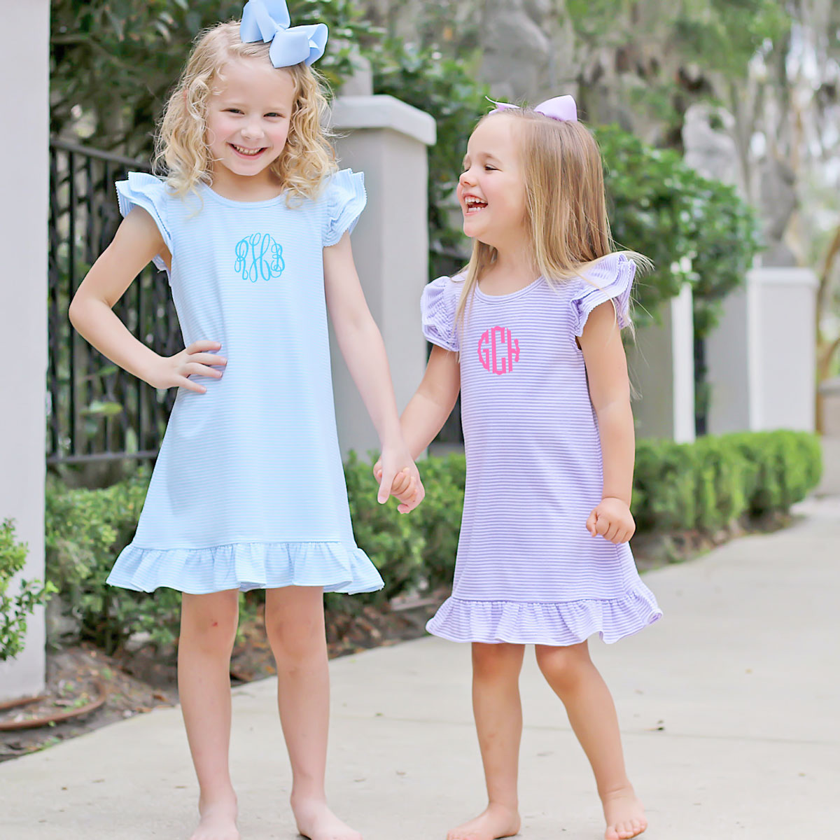 Milly Stripe Ruffle Dress Light Blue