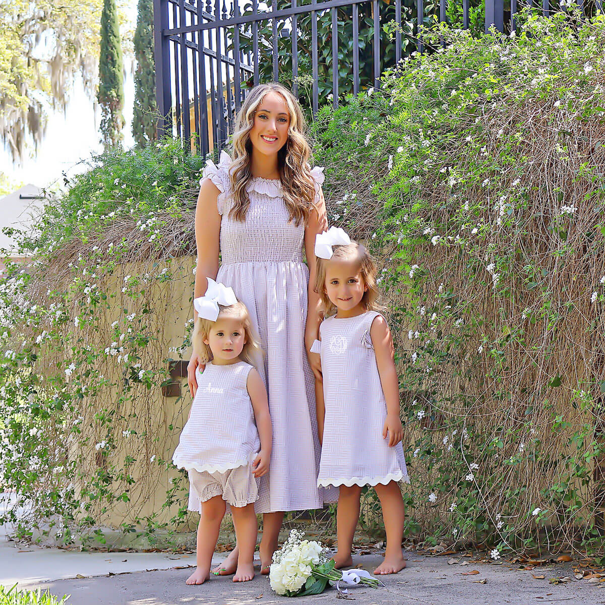 Tan Gingham Sadie Bloomer Set