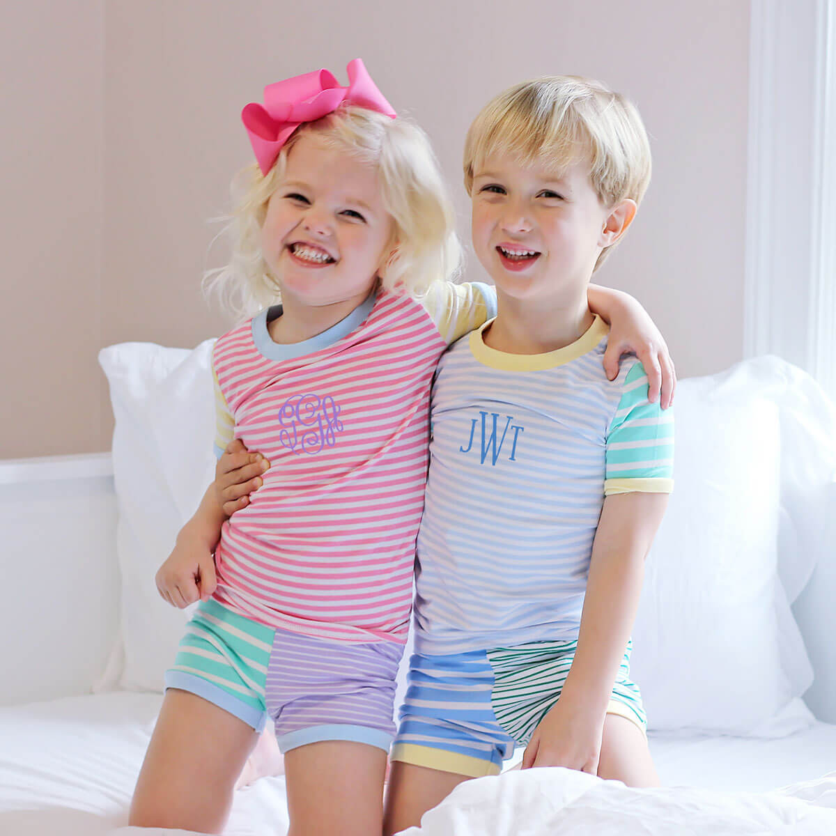 Colorblock Girl Short Pajamas