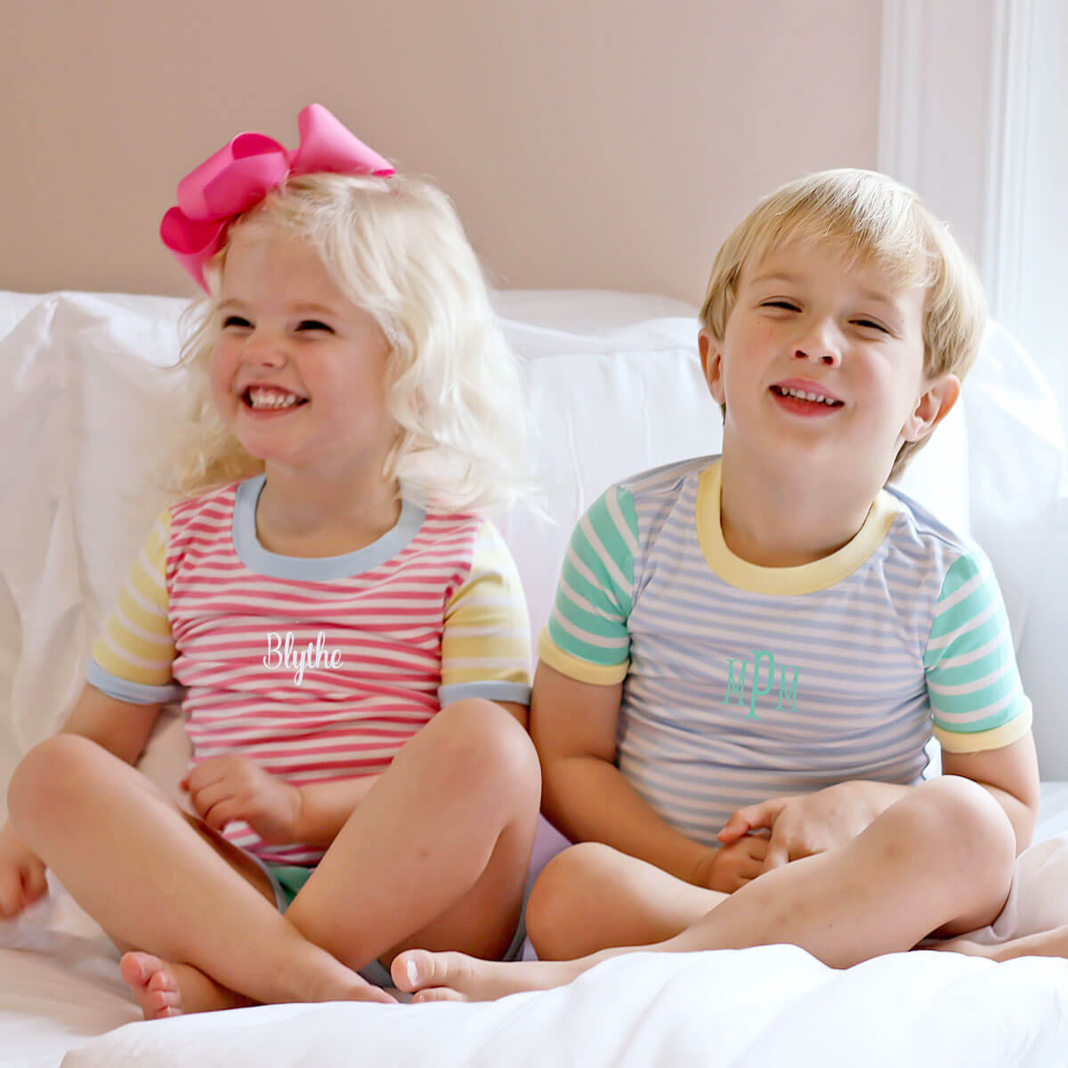 Colorblock Girl Short Pajamas