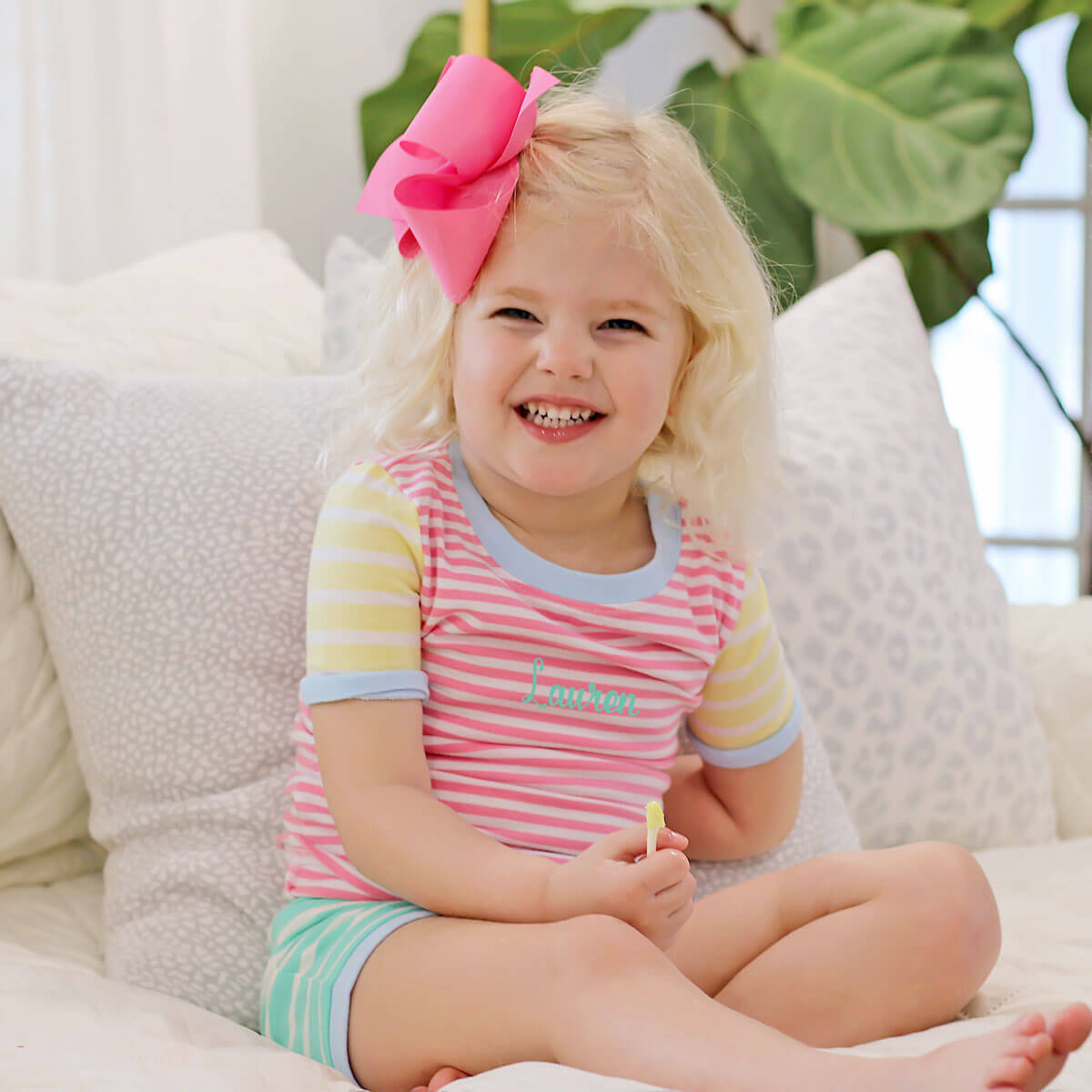 Colorblock Girl Short Pajamas