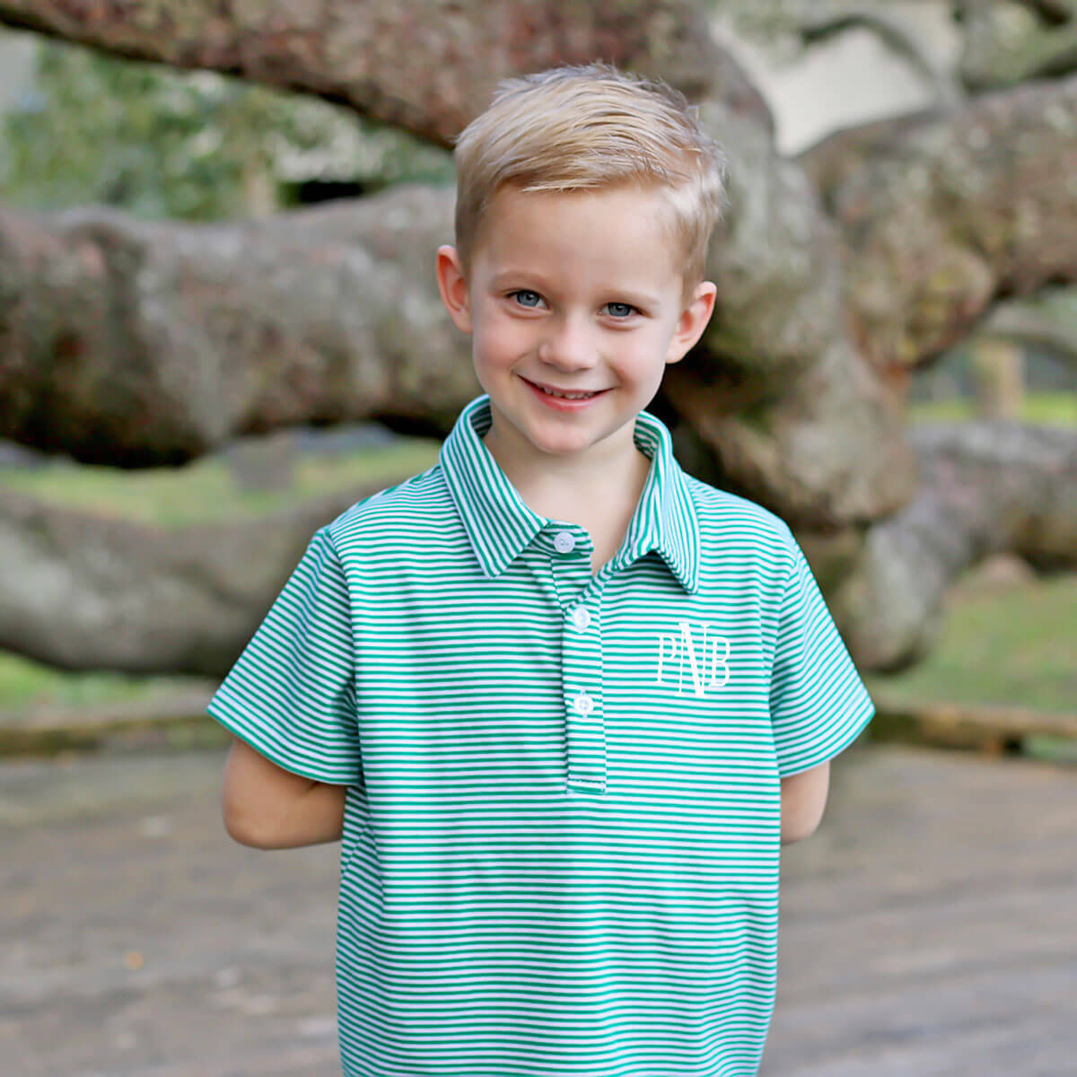 Emerald Green Stripe Polo