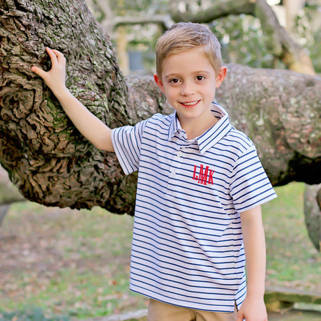 Navy Stripe Polo
