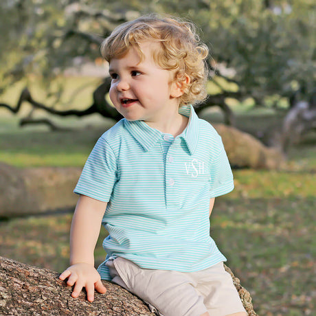 Turquoise Stripe Polo