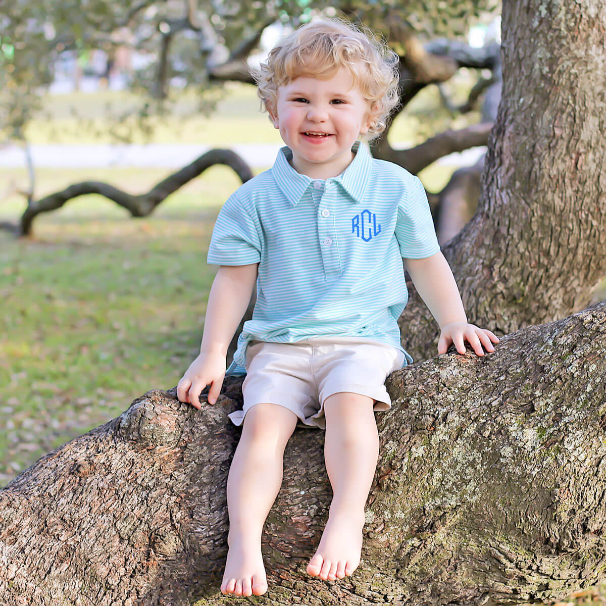 Turquoise Stripe Polo