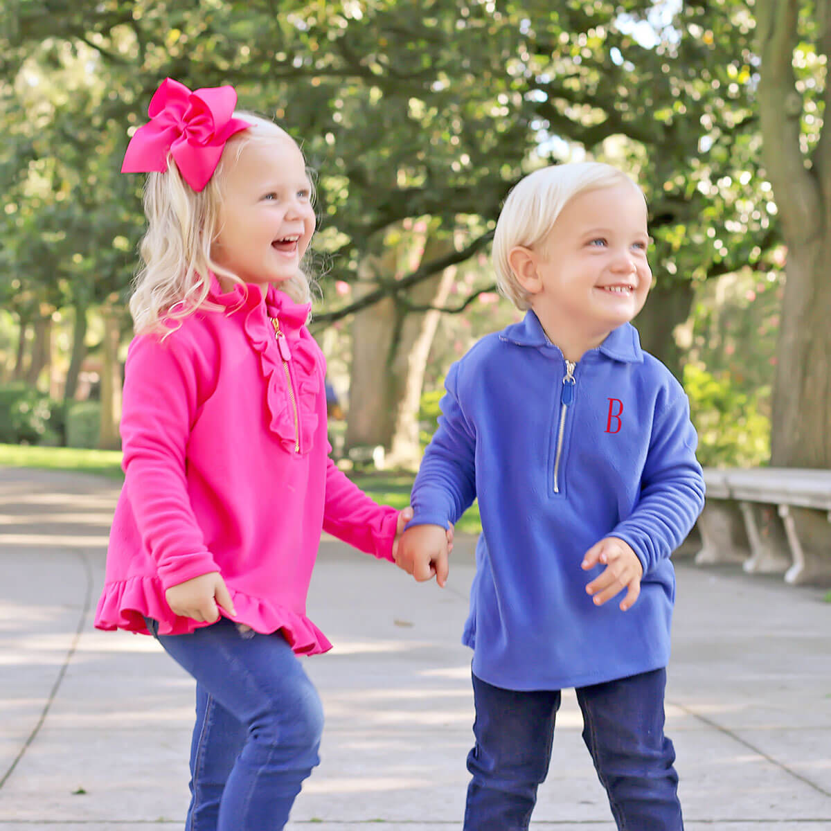 Pink Half Zip Ruffle Fleece Jacket