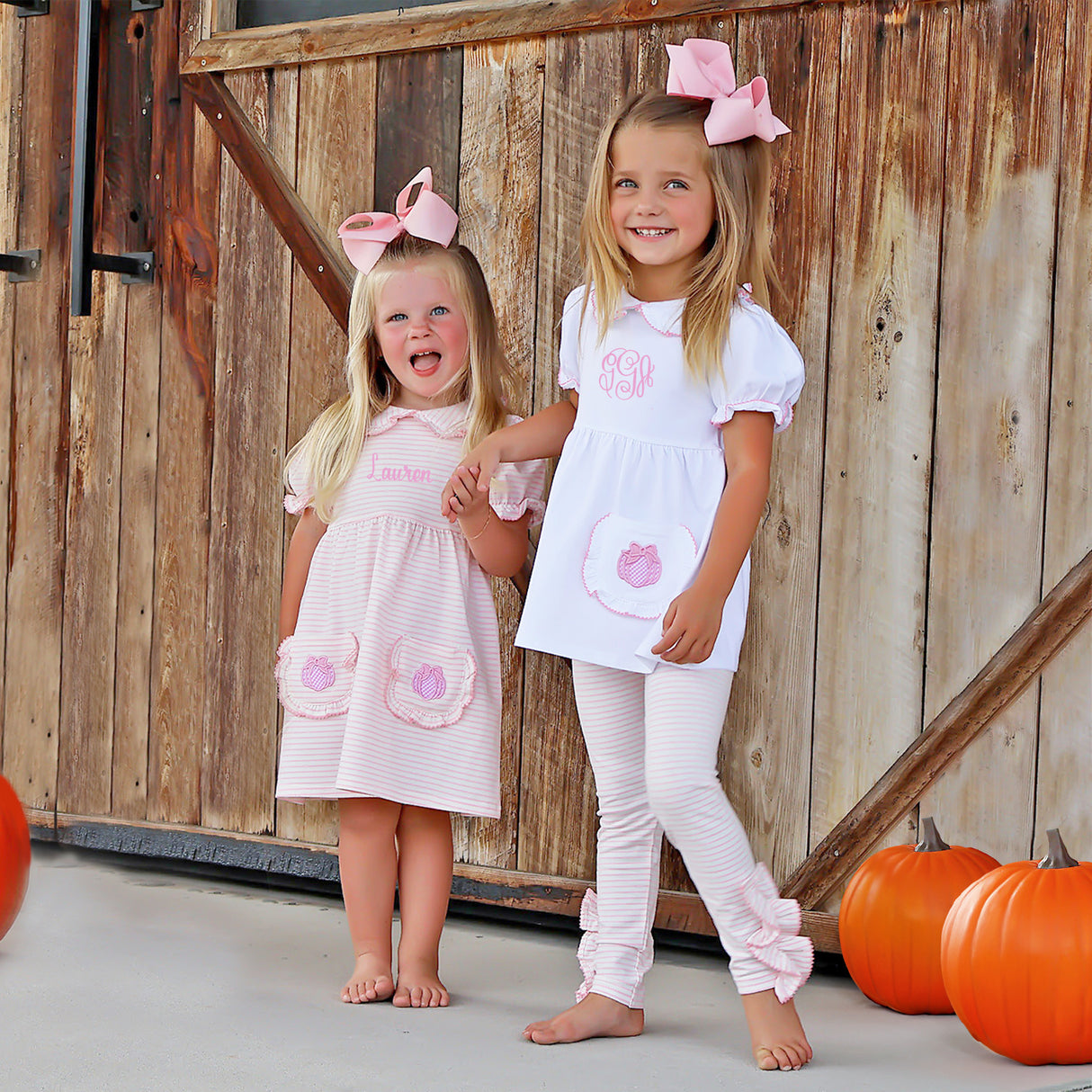 Cute as a Pumpkin Pink Stripe Caroline Legging Set