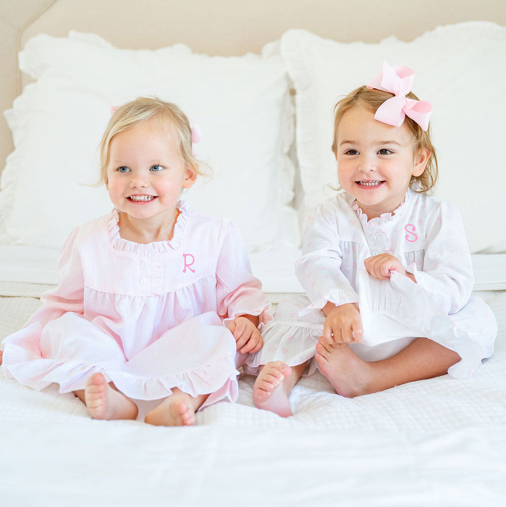 Pink Stripe Long Sleeve Nightgown