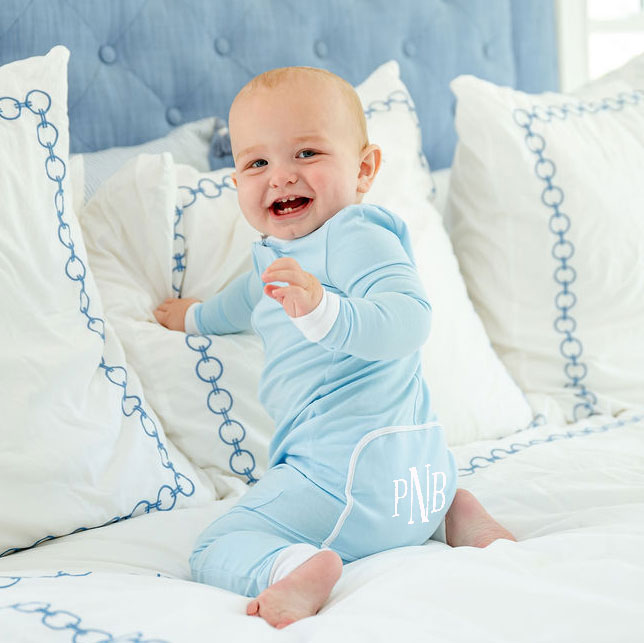 Solid Zip Sleeper Light Blue