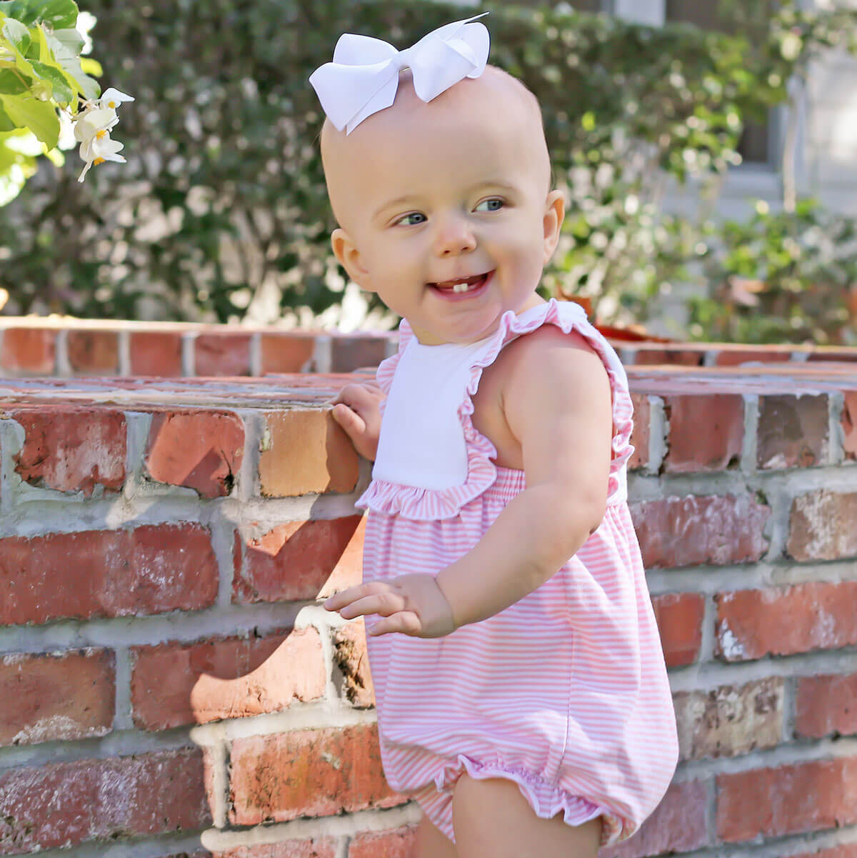 Pink Stripe Knit Bib Bubble