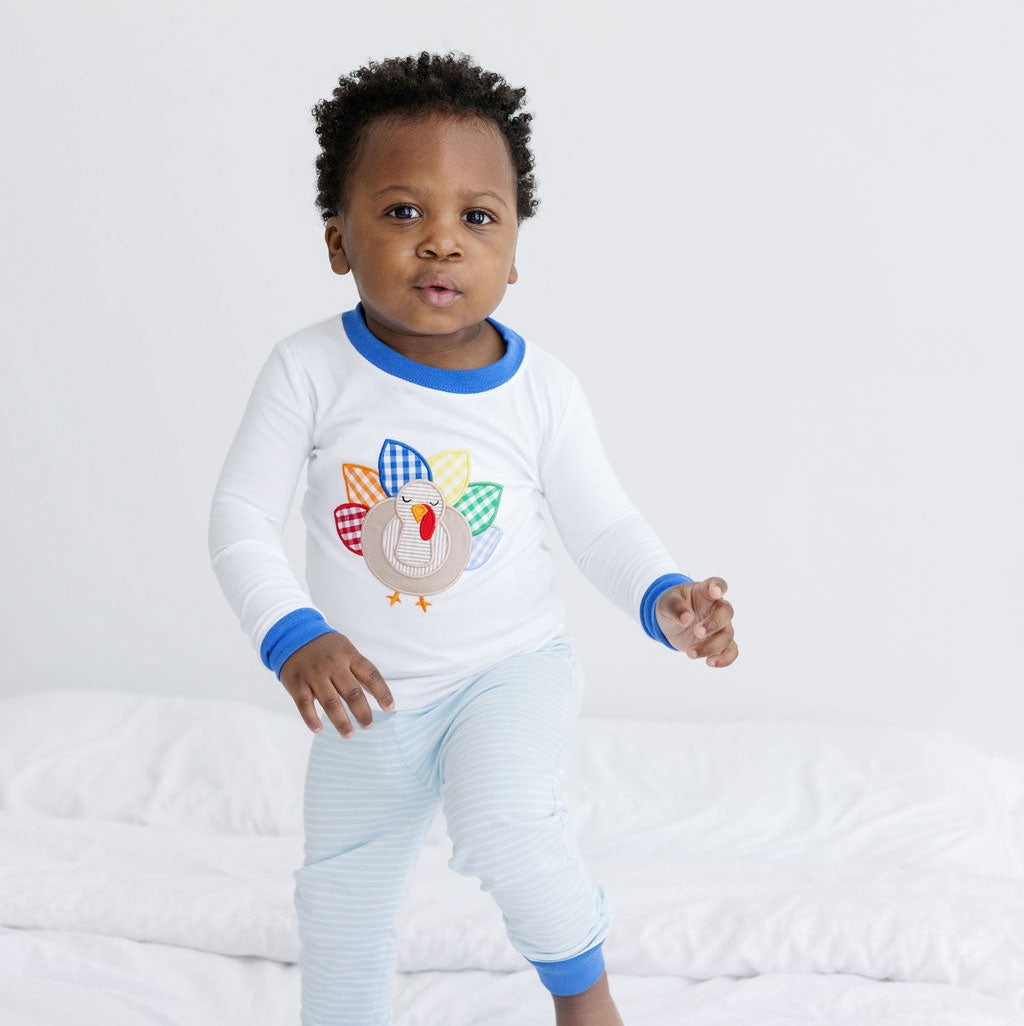 Turkey Light Blue Stripe Pajamas