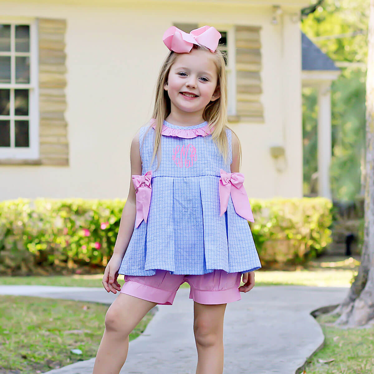 Camden Plaid Blue Eloise Short Set