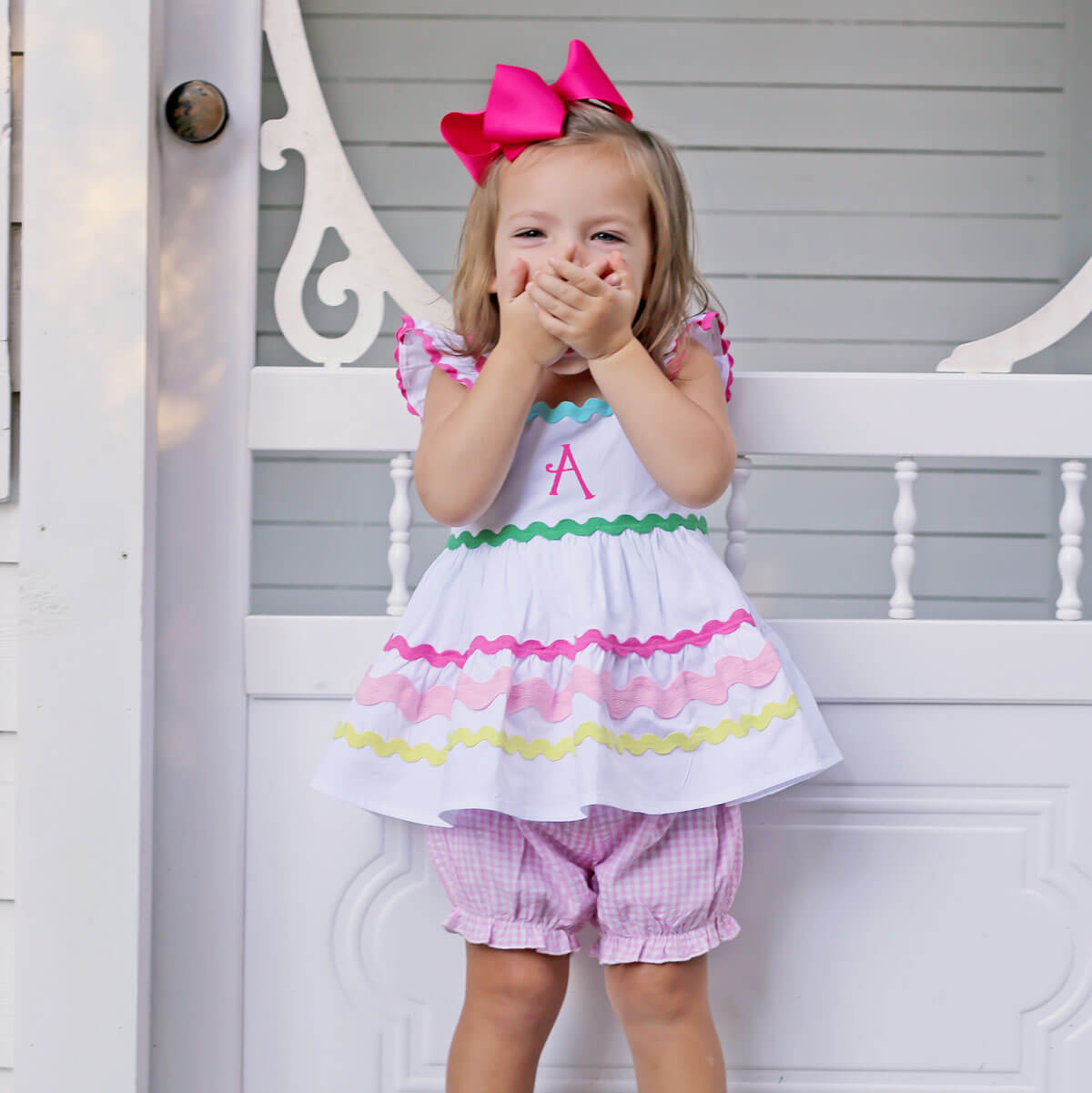 Rainbow Ric Rac Callie Bloomer Set