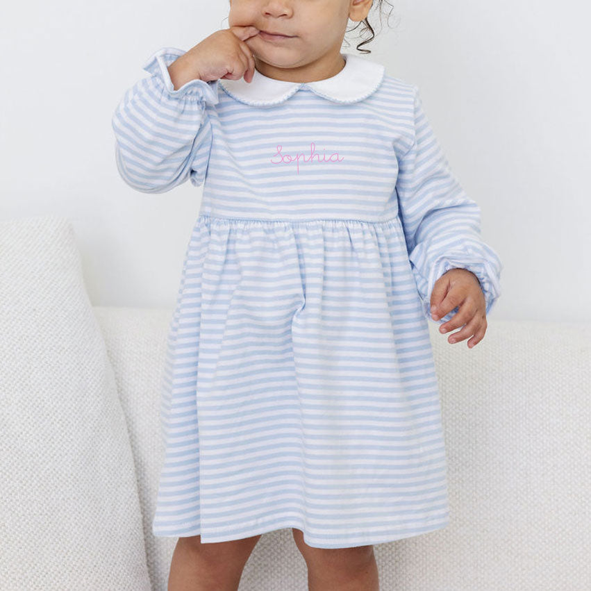 French Blue Riley Stripe Knit Long Sleeve Dress