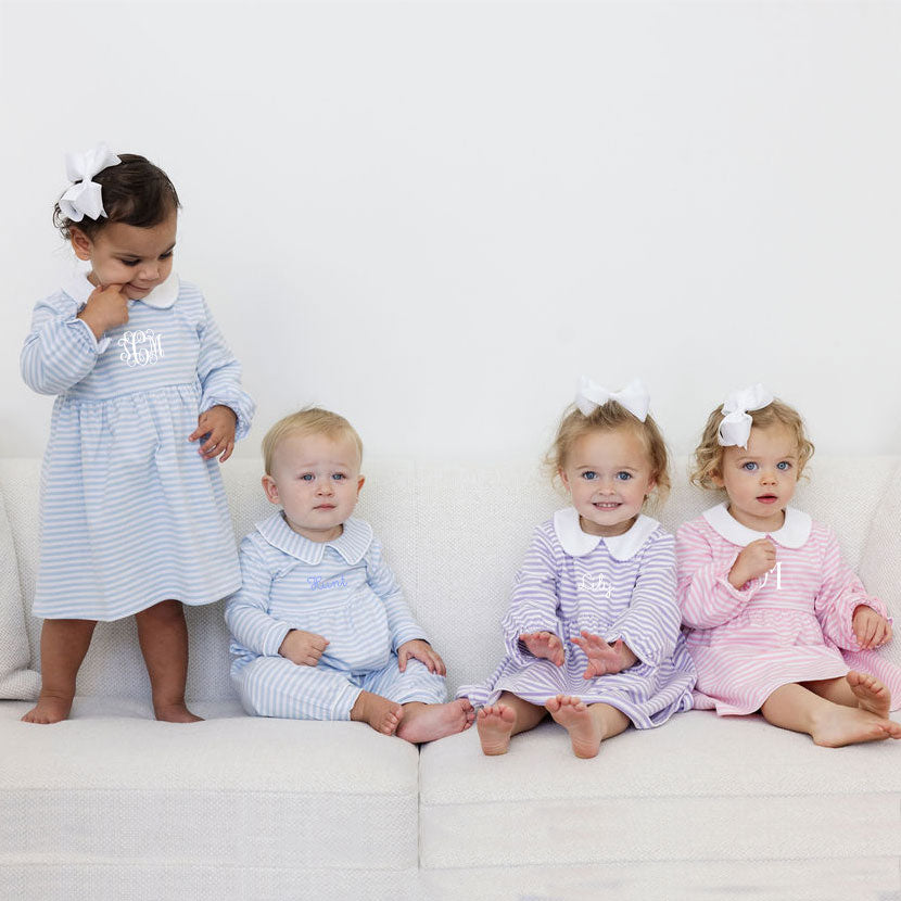 French Blue Riley Stripe Knit Long Sleeve Dress