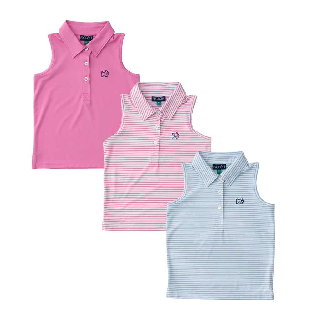 Girls Pro Sleeveless Performance Polo