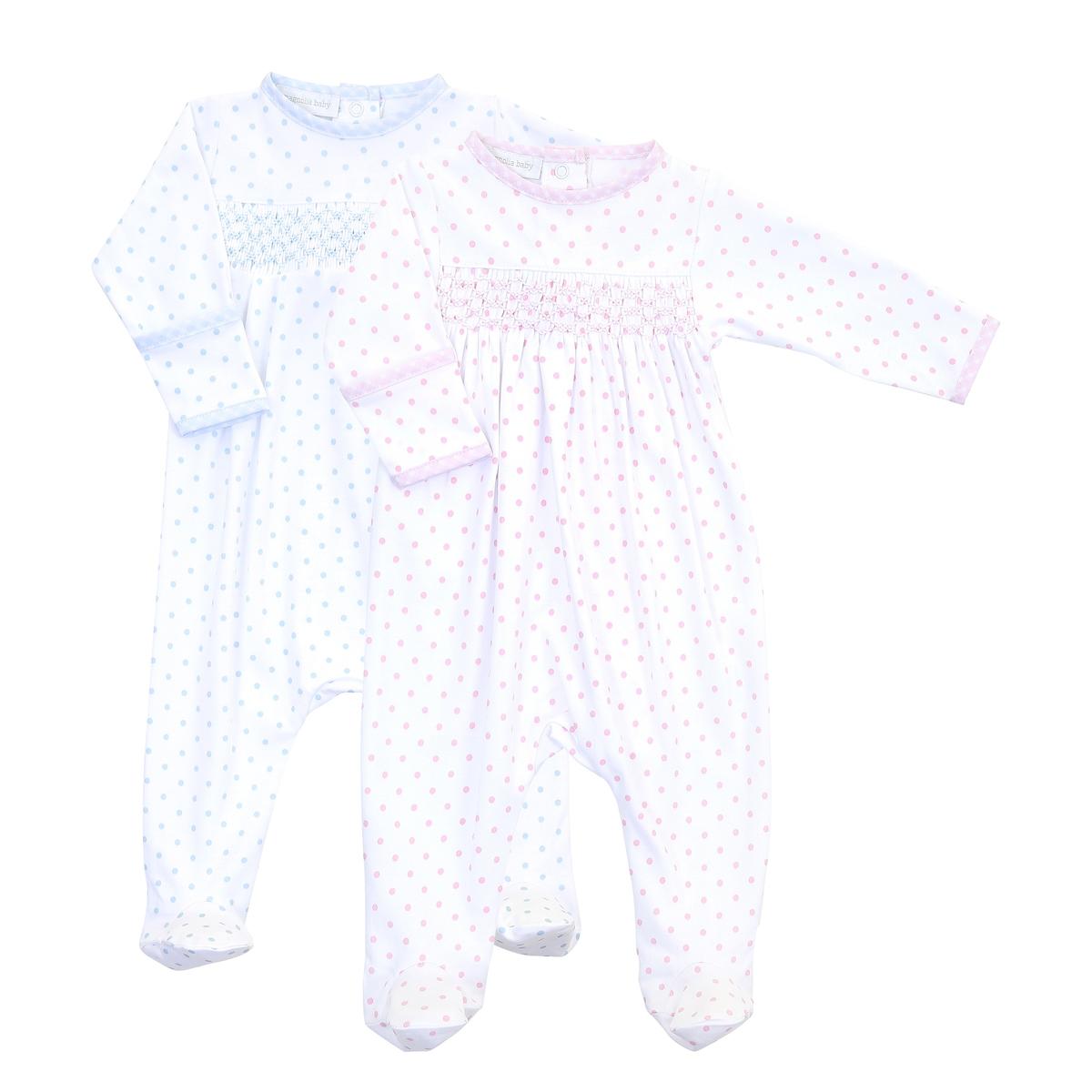 Polka Dot Smocked Essentials Footie