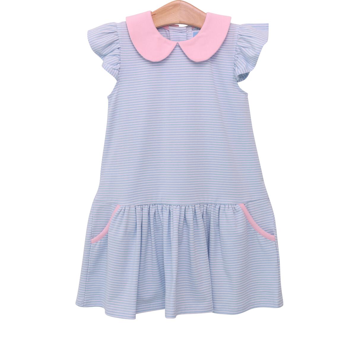 Genevieve Light Blue Stripe Dress