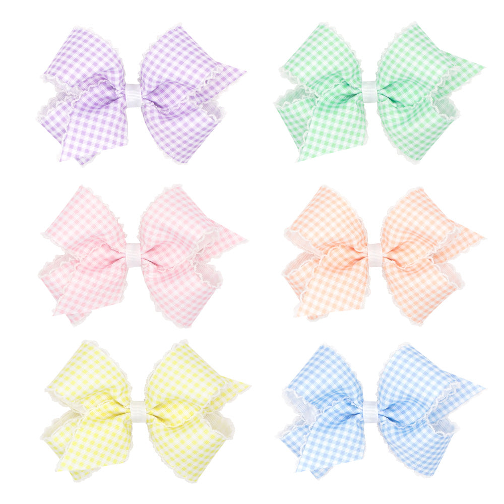 Gingham Moonstitch Bow