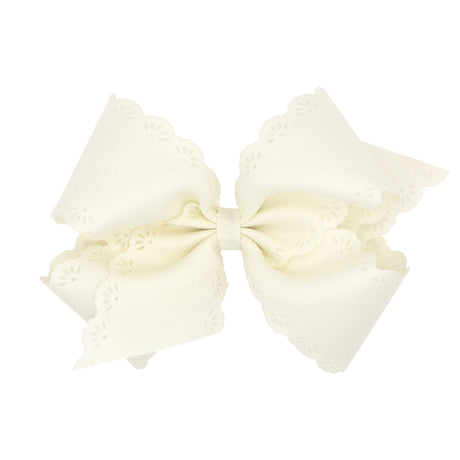 Eyelet Embossed Grosgrain Bow