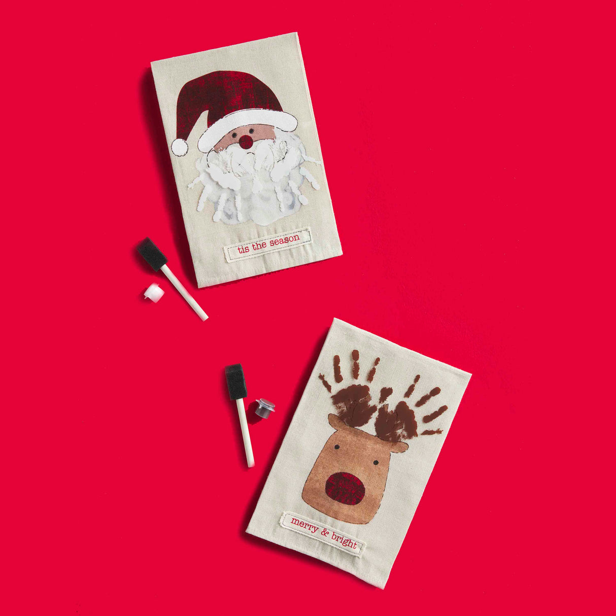 Christmas Handprint Towels