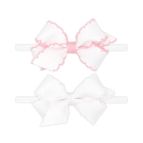 Mini Moonstitch Grosgrain Two Pack Headband Bows