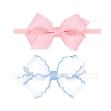 Mini Moonstitch Grosgrain Two Pack Headband Bows