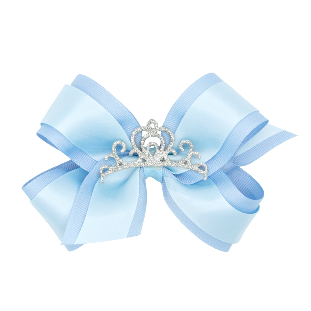 Princess Crown Grosgrain with Satin Overlay Bow