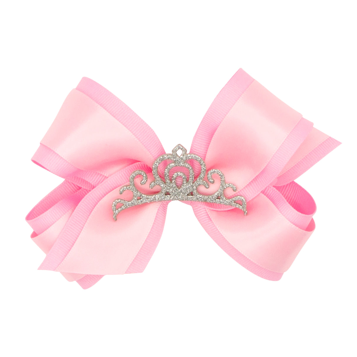 Princess Crown Grosgrain with Satin Overlay Bow