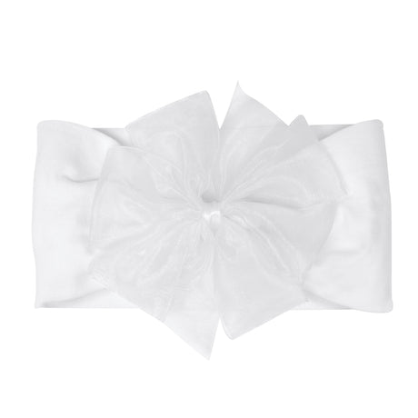 Organza Bow on Nylon Baby Headband