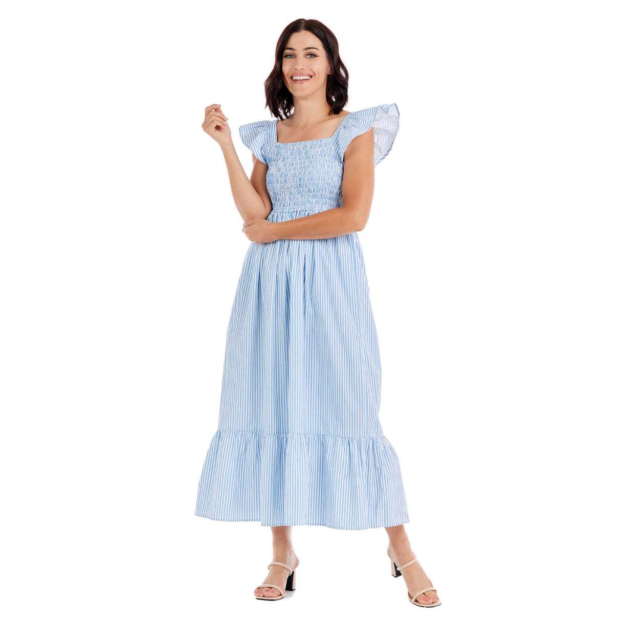 Blue Keya Ladies Smocked Maxi Dress