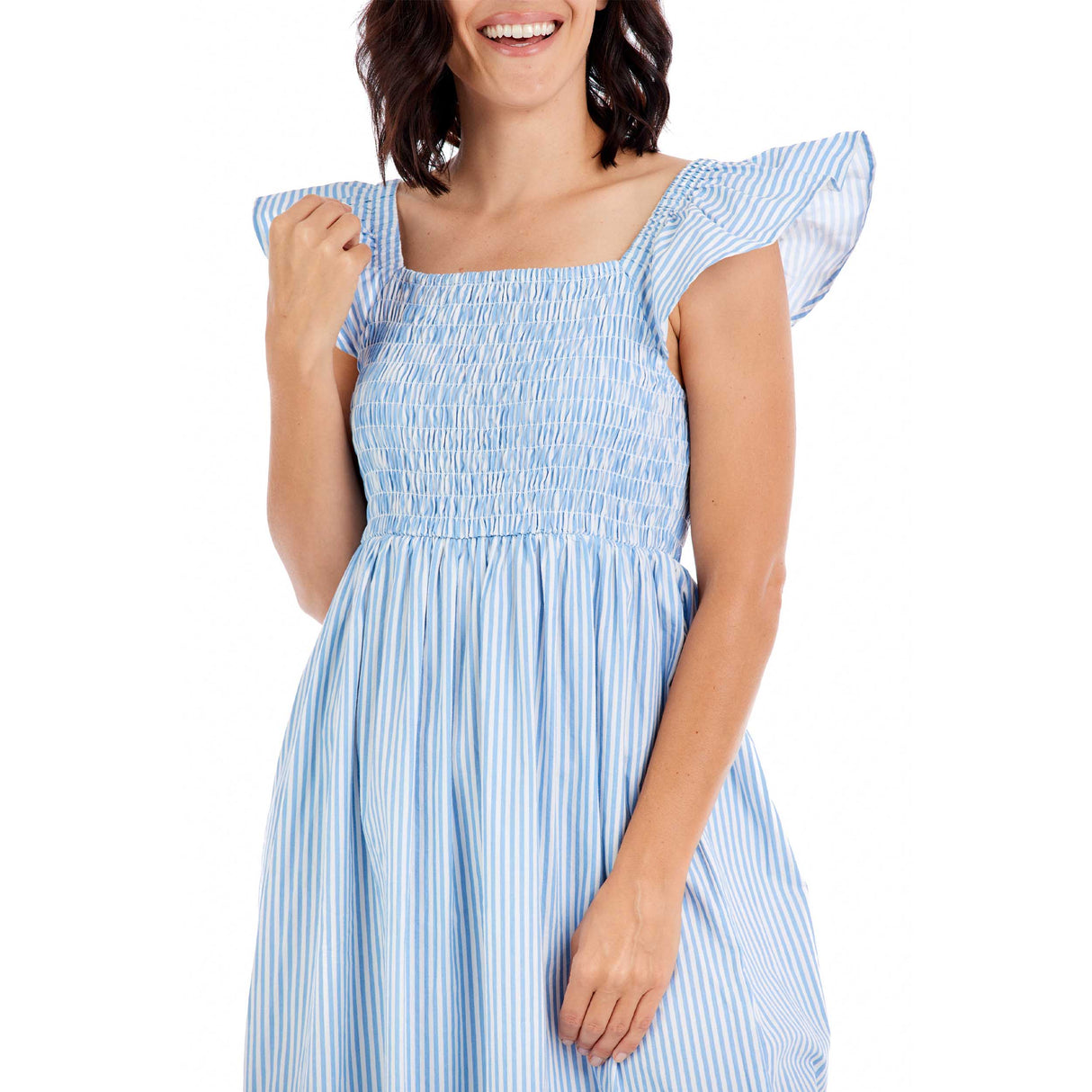 Blue Keya Ladies Smocked Maxi Dress