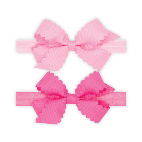 Mini Scalloped Two Pack Headband Bows