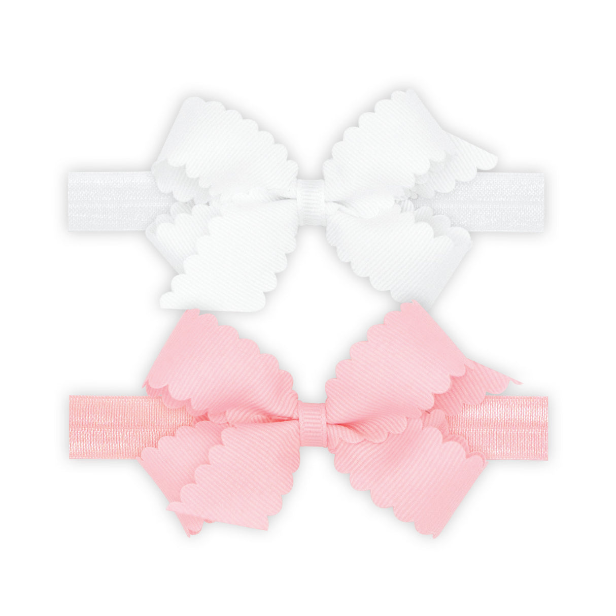 Mini Scalloped Two Pack Headband Bows