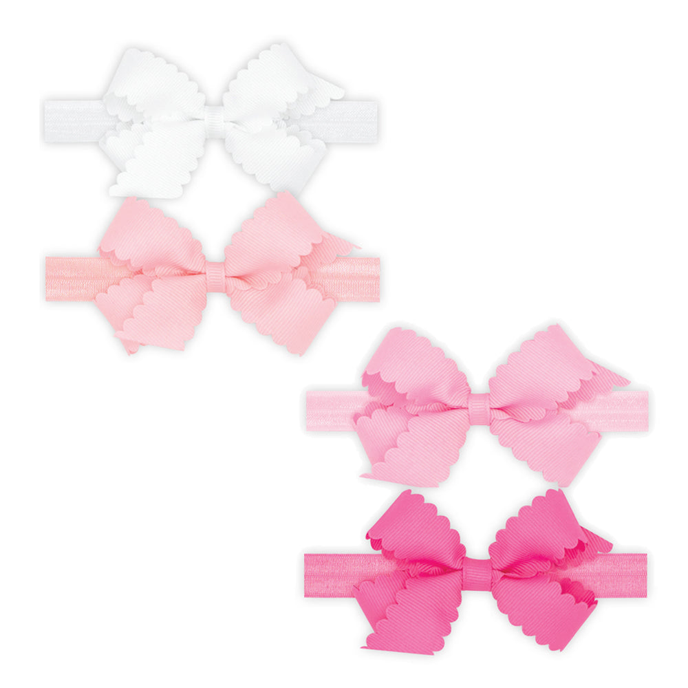 Mini Scalloped Two Pack Headband Bows