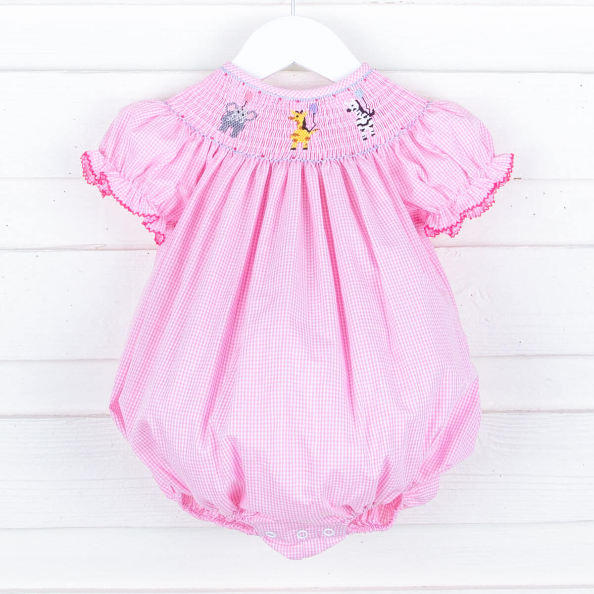Safari Party Smocked Pink Bubble