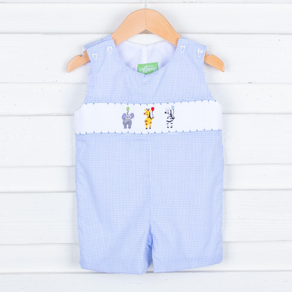 Safari Party Smocked Blue Jon Jon