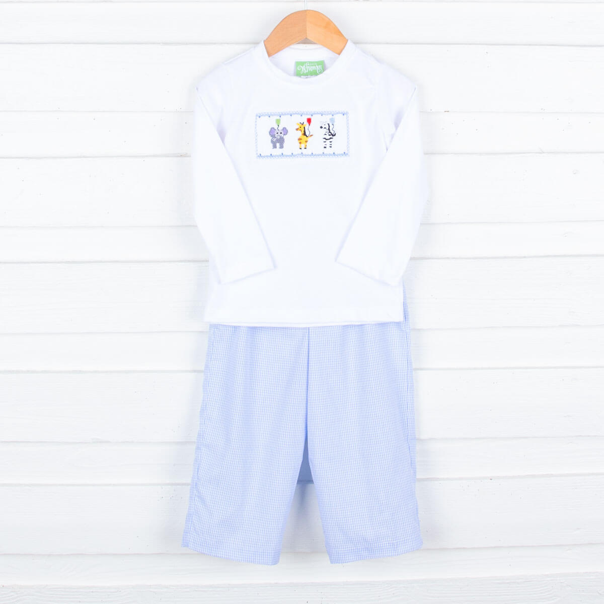 Safari Party Smocked Blue Pant Set