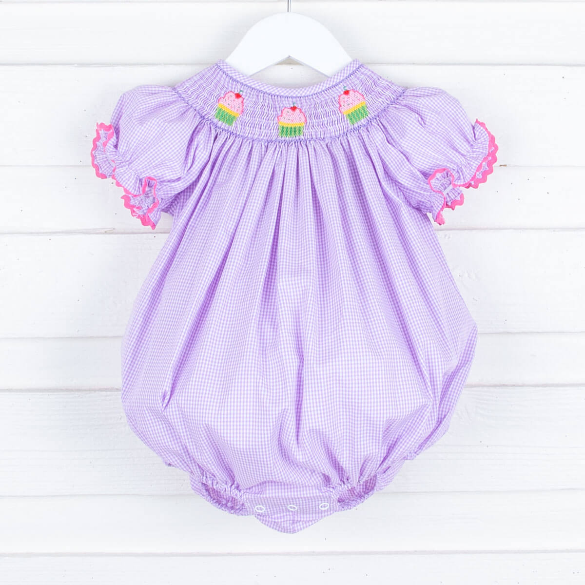 Cupcake Smocked Lavender Bubble
