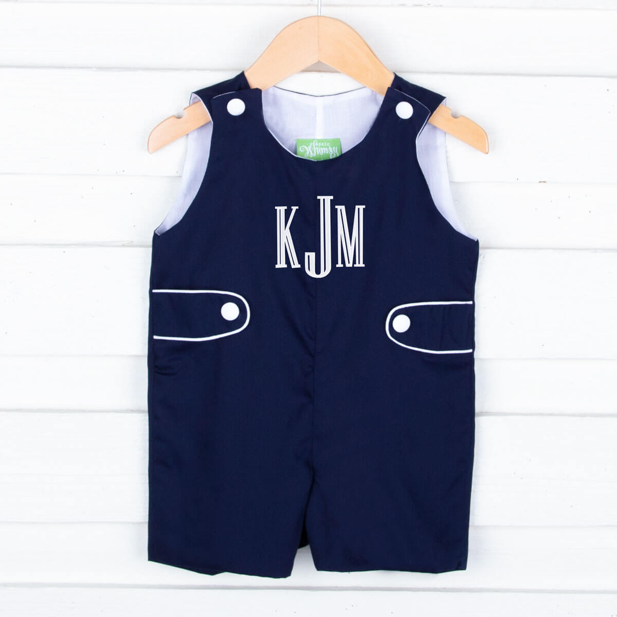 Navy Pique Jon Jon with White Piping