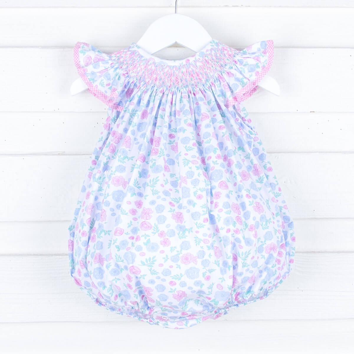 Geometric Smocked Garden Rose Bubble