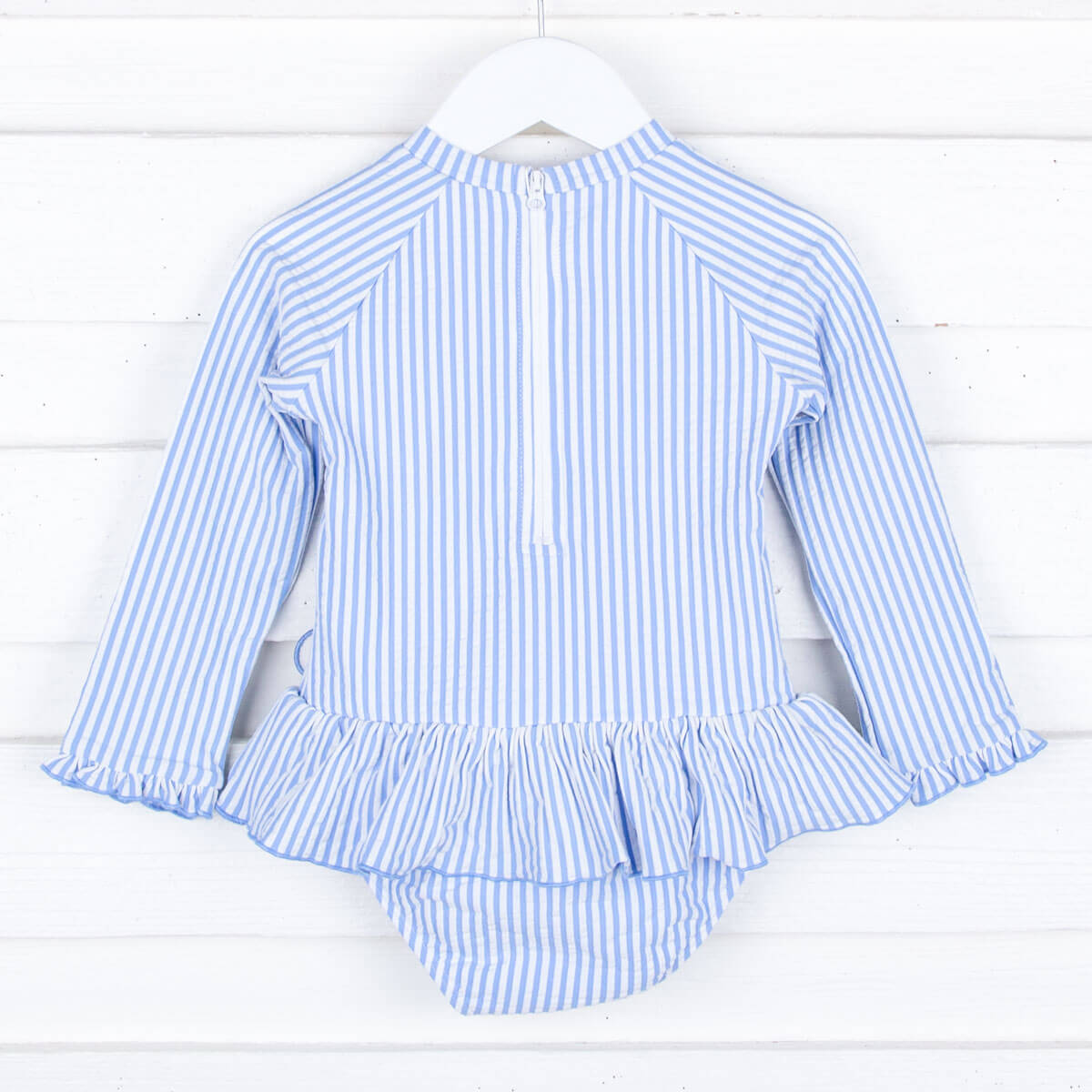 Daisy Blue Stripe Long Sleeve Swimsuit